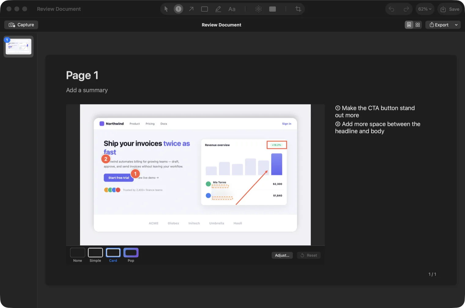 From screenshots to a fix-request document